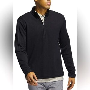 Adidas 3-STP 1/4 Zip Pullover Sweatshirt Men’s 2XL Black Melange Golf NWT